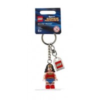 853433 Wonder Woman Key Chain with Lego Logo Tile, Modified 3 x 2 Curved with Hole